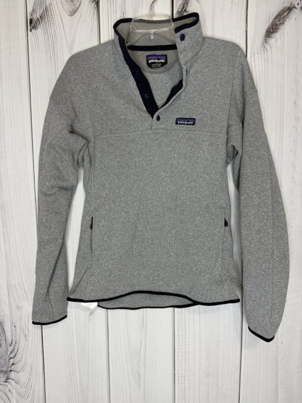 Patagonia Men’s 1/4 Quarter Snap T Synchilla Pullover Gray Sz M Logo